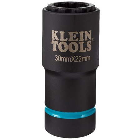 KLEIN TOOLS 2-in-1 Metric Impact Socket, 12-Point, 30 x 22 mm 66053E